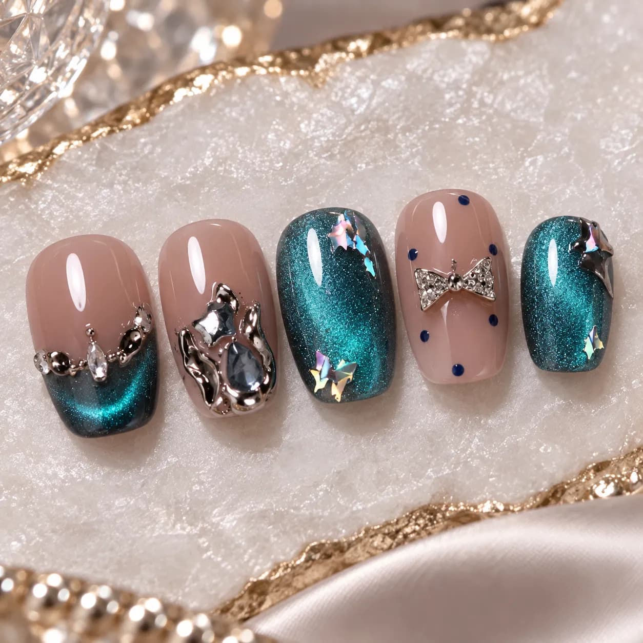 Emerald Tide — a set from the Naiah Nails collection